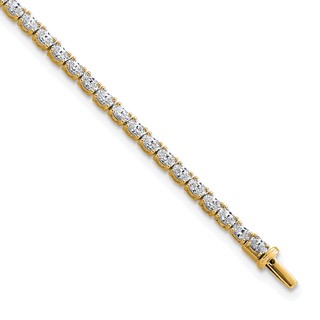 14K Yellow Gold Certified VS DEF Lab Grown Oval Diamond Tennis Bracelet