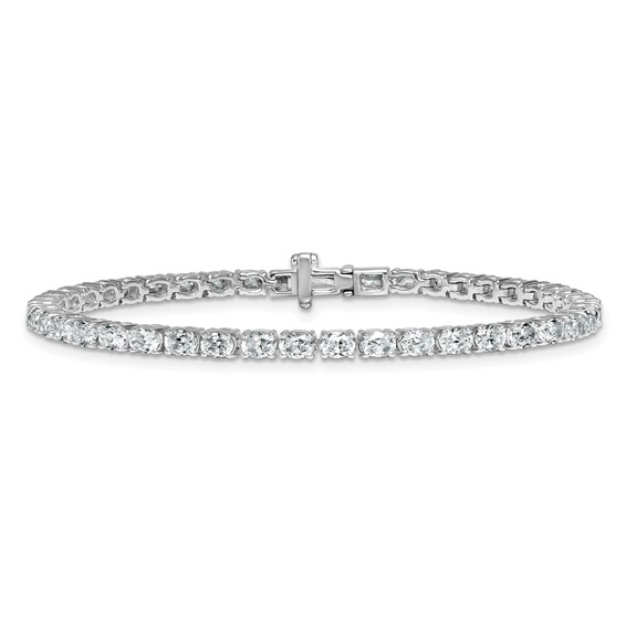 14K White Gold Certified VS DEF Lab Grown Oval Diamond Tennis Bracelet