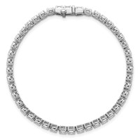 14K White Gold 5 Carat Lab Grown Diamond VS SI+ G+ Complete Oval Tennis Bracelet view 4