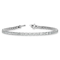 14K White Gold 5 Carat Lab Grown Diamond VS SI+ G+ Complete Oval Tennis Bracelet view 5