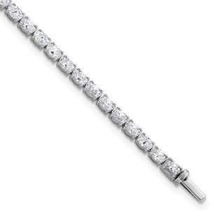 14K White Gold Certified VS DEF Lab Grown Oval Diamond Tennis Bracelet