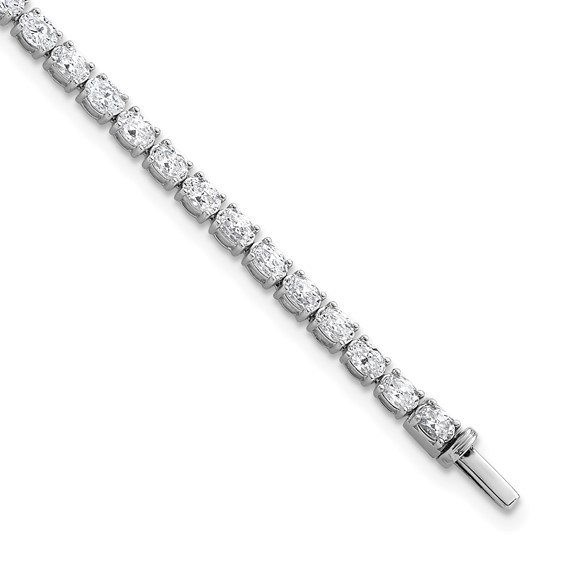 14K White Gold Certified VS DEF Lab Grown Oval Diamond Tennis Bracelet