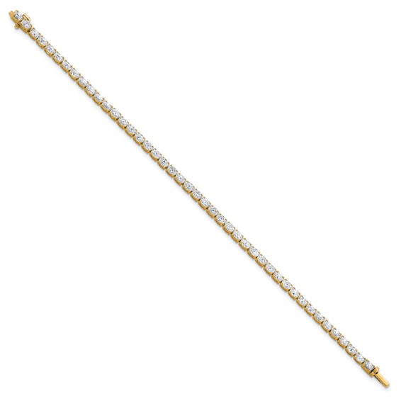 14K Yellow Gold Certified VS/SI FGH Lab Grown Oval Diamond Tennis Bracelet
