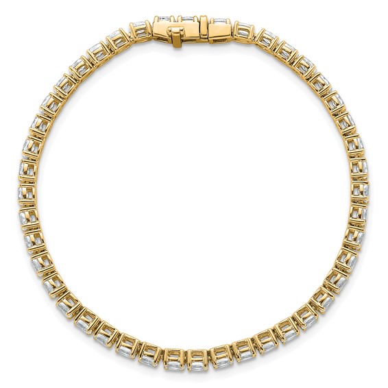 14K Yellow Gold Certified VS/SI FGH Lab Grown Oval Diamond Tennis Bracelet