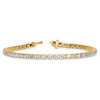14K Yellow Gold 5 Carat Lab Grown Diamond VS+ F+ Complete Oval Tennis Bracelet view 5