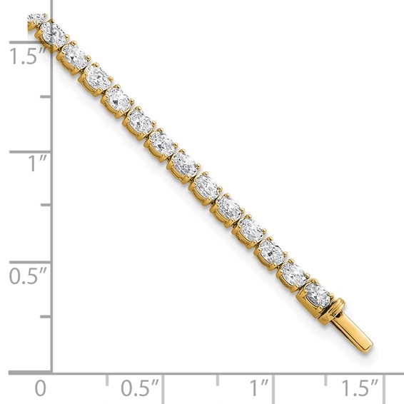 14K Yellow Gold Certified VS/SI FGH Lab Grown Oval Diamond Tennis Bracelet