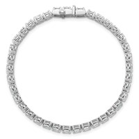 14K White Gold 7 Carat Lab Grown Diamond VS SI+ G+ Complete Oval Tennis Bracelet view 4