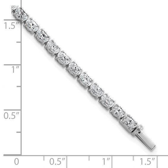 14K White Gold Certified VS DEF Lab Grown Oval Diamond Tennis Bracelet