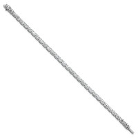 14K White Gold 9.88 Carat Lab Grown Diamond VS+ F+ Complete Oval Tennis Bracelet view 2