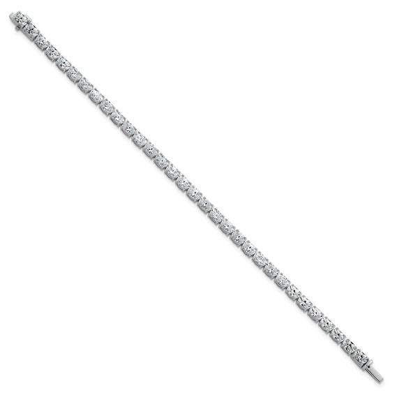 14K White Gold Certified VS DEF Lab Grown Oval Diamond Tennis Bracelet