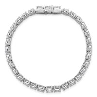 14K White Gold 9.88 Carat Lab Grown Diamond VS+ F+ Complete Oval Tennis Bracelet view 4