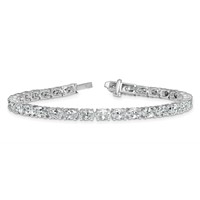 14K White Gold 9.88 Carat Lab Grown Diamond VS+ F+ Complete Oval Tennis Bracelet view 5