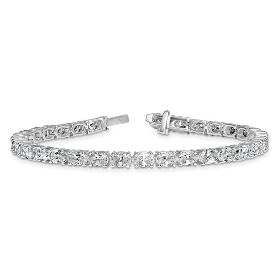 14K White Gold Certified VS DEF Lab Grown Oval Diamond Tennis Bracelet