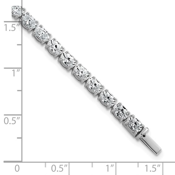 14K White Gold Certified VS DEF Lab Grown Oval Diamond Tennis Bracelet