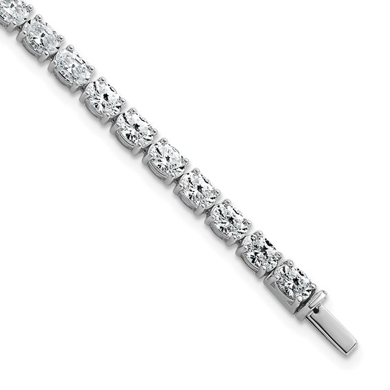 14K White Gold Certified VS DEF Lab Grown Oval Diamond Tennis Bracelet