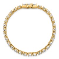 14K Yellow Gold 9.88 Carat Lab Grown Diamond VS SI+ G+ Complete Oval Tennis Bracelet view 4
