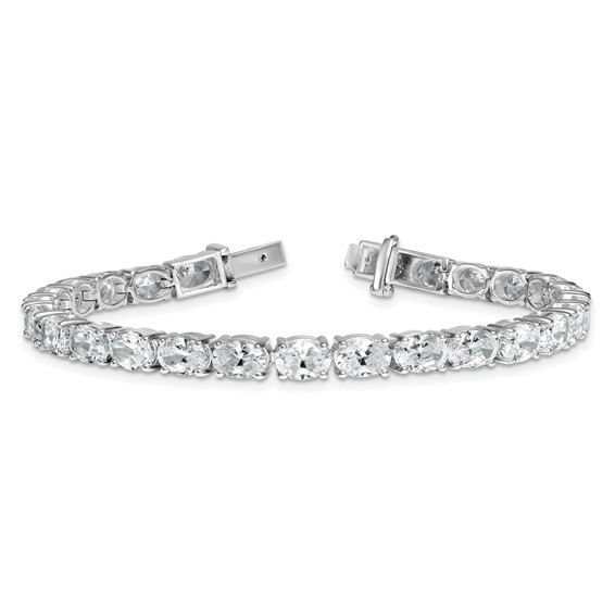 14K White Gold Certified VS DEF Lab Grown Oval Diamond Tennis Bracelet
