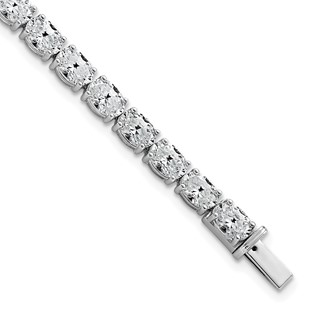 14K White Gold Certified VS DEF Lab Grown Oval Diamond Tennis Bracelet