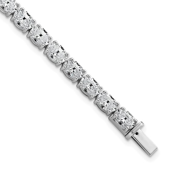 14K White Gold Certified VS DEF Lab Grown Oval Diamond Tennis Bracelet