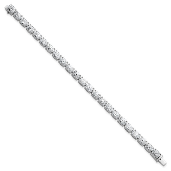 14K White Gold Certified VS/SI FGH Lab Grown Oval Diamond Tennis Bracelet