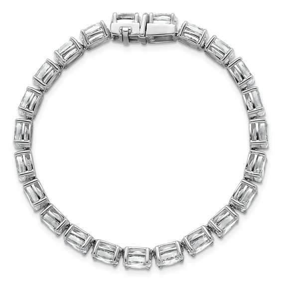 14K White Gold Certified VS/SI FGH Lab Grown Oval Diamond Tennis Bracelet