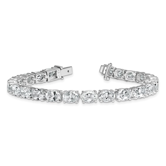 14K White Gold Certified VS/SI FGH Lab Grown Oval Diamond Tennis Bracelet