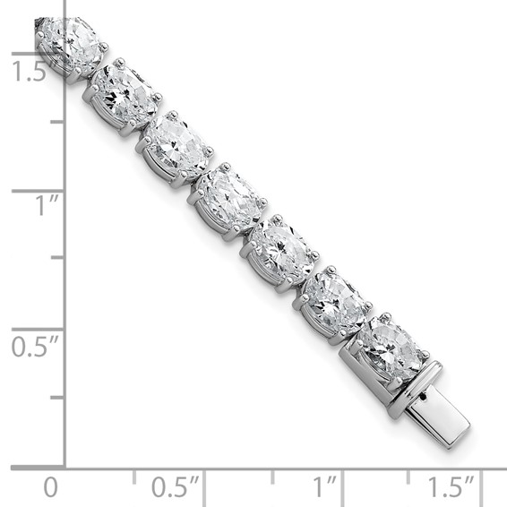 14K White Gold Certified VS/SI FGH Lab Grown Oval Diamond Tennis Bracelet