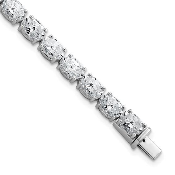 14K White Gold Certified VS/SI FGH Lab Grown Oval Diamond Tennis Bracelet
