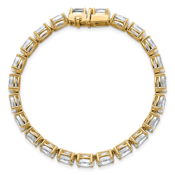 14K Yellow Gold Certified VS DEF Lab Grown Oval Diamond Tennis Bracelet