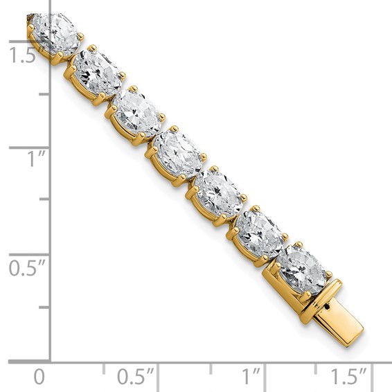 14K Yellow Gold Certified VS DEF Lab Grown Oval Diamond Tennis Bracelet
