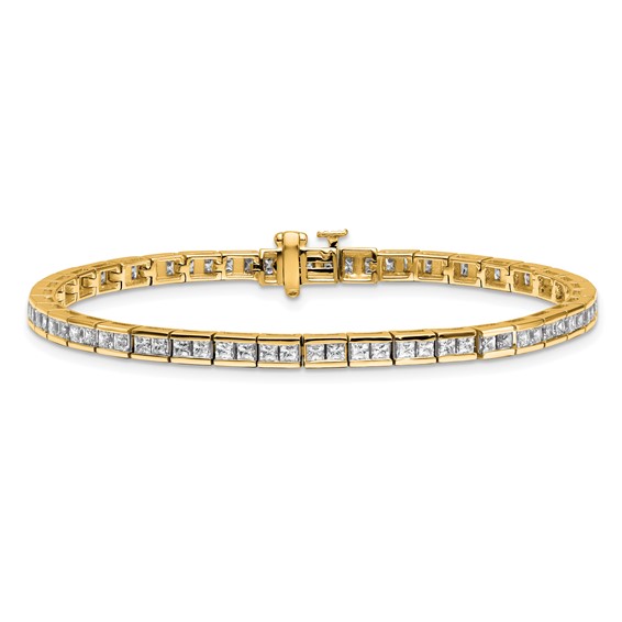 14K Certified Lab Grown Diamond VS DEF Princess Tennis Bracelet