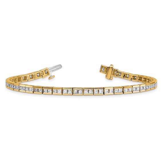 14K Certified Lab Grown Diamond VS DEF Princess Tennis Bracelet
