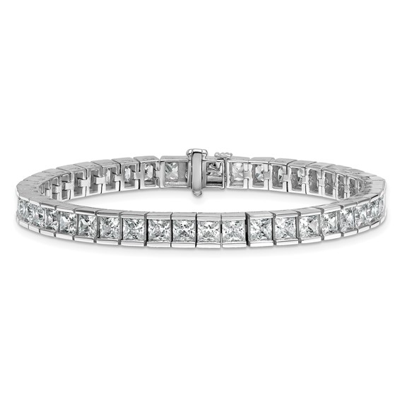 14K White Gold Certified Lab Grown Diamond VS/SI FGH Princess Tennis Bracel