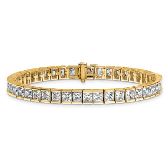 14K Lab Grown Diamond VS/SI+ G+ Princess Tennis Bracelet