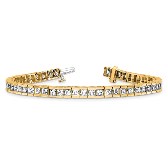 14K Lab Grown Diamond VS/SI+ G+ Princess Tennis Bracelet