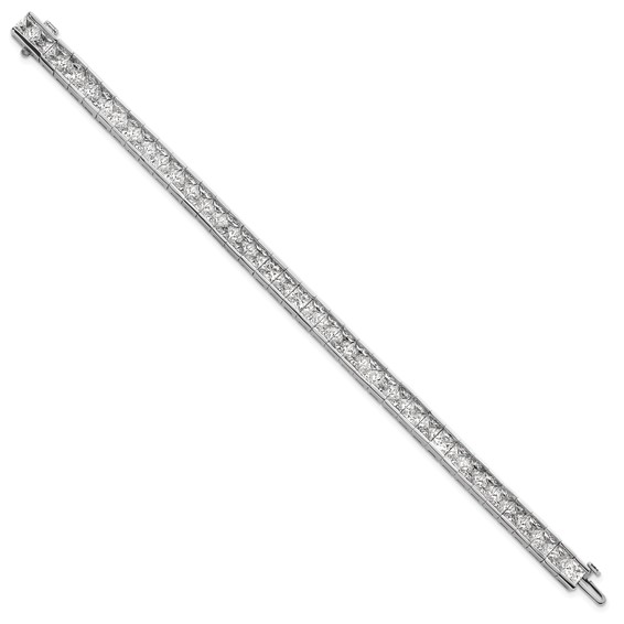14K White Gold Certified Lab Grown Diamond VS/SI FGH Princess Tennis Bracel