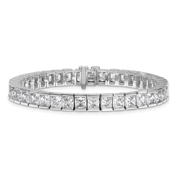 14K White Gold Certified Lab Grown Diamond VS/SI FGH Princess Tennis Bracel