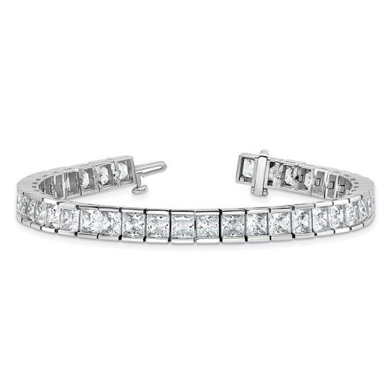 14K White Gold Certified Lab Grown Diamond VS/SI FGH Princess Tennis Bracel