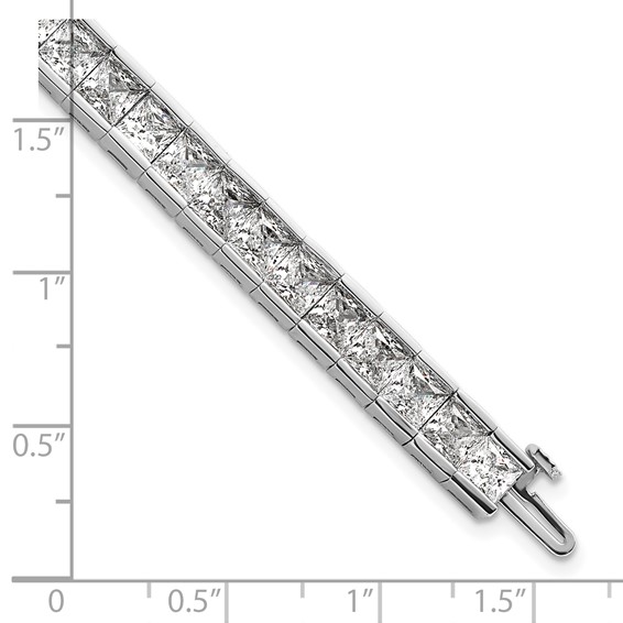14K White Gold Certified Lab Grown Diamond VS/SI FGH Princess Tennis Bracel