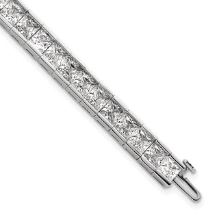 14K White Gold Certified Lab Grown Diamond VS/SI FGH Princess Tennis Bracel