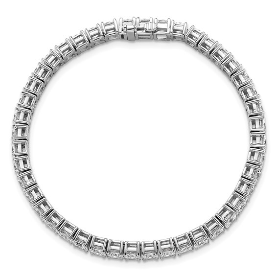 14K White Gold VS+ F+ Lab Grown Princess Diamond Tennis Bracelet