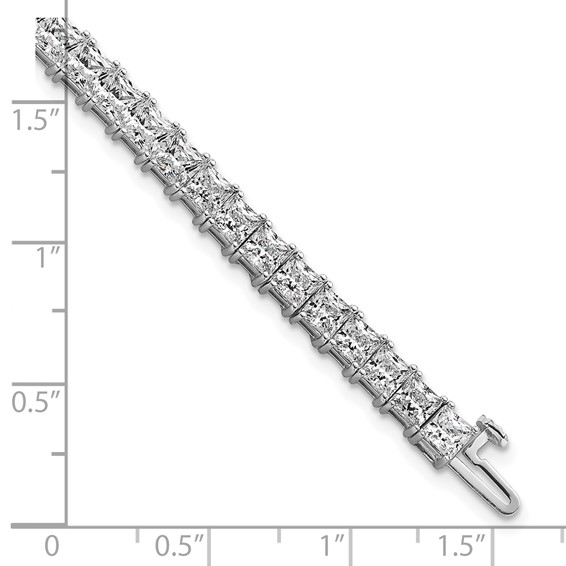 14K White Gold VS+ F+ Lab Grown Princess Diamond Tennis Bracelet