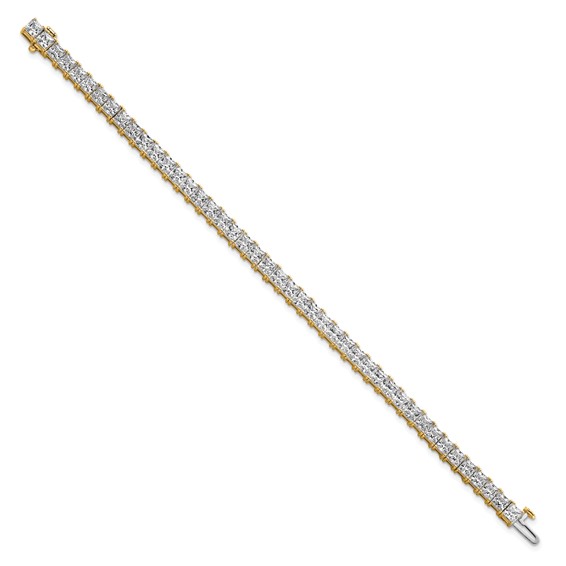 14K Yellow Gold Certified VS DEF Lab Grown Princess Diamond Tennis Bracelet
