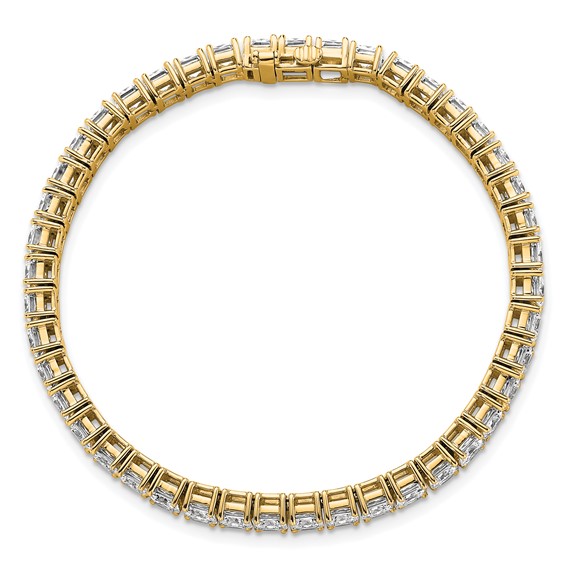 14K Yellow Gold Certified VS DEF Lab Grown Princess Diamond Tennis Bracelet