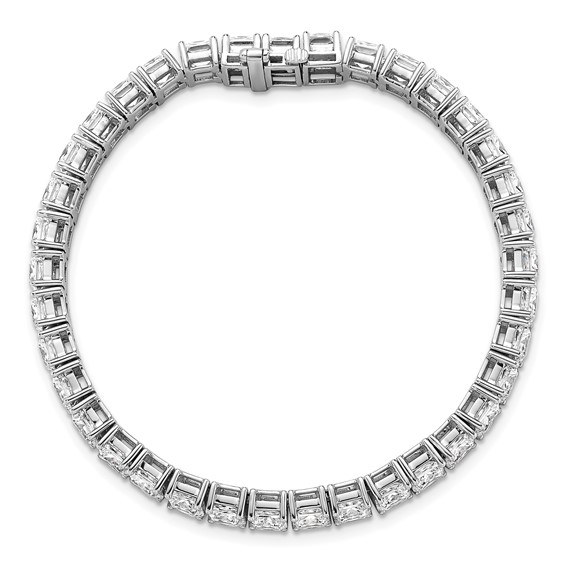14K White Gold VS+ F+ Lab Grown Princess Diamond Tennis Bracelet