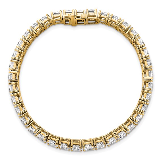 14K Yellow Gold Certified VS DEF Lab Grown Princess Diamond Tennis Bracelet