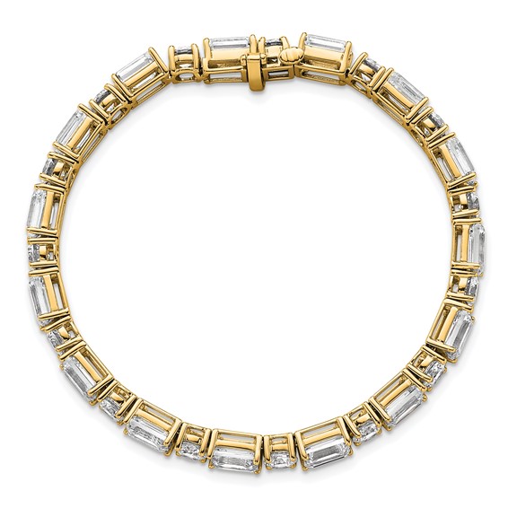 14K Yellow Gold Certified VS/SI FGH Lab Grown Emerald and Round Diamond Ten