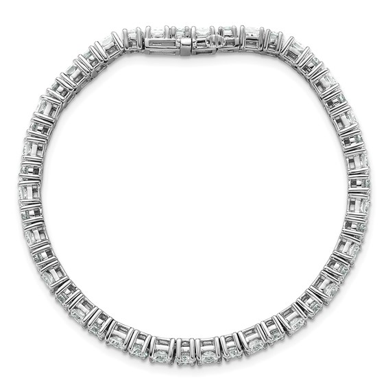 14K WG VS DEF Cert. Lab Grown Princess and Round Diamond Tennis Bracelet