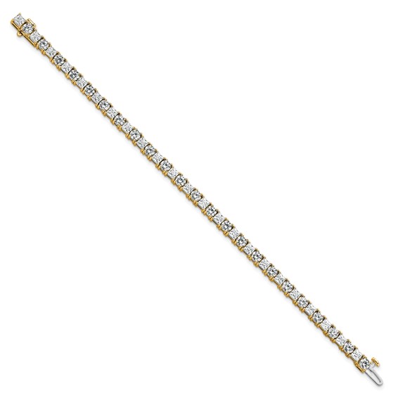 14K VS/SI FGH Cert. Lab Grown Princess and Round Diamond Tennis Bracelet