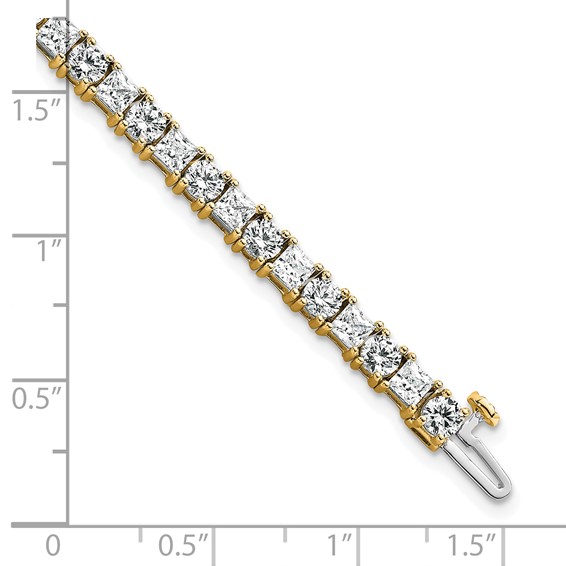14K VS/SI FGH Cert. Lab Grown Princess and Round Diamond Tennis Bracelet